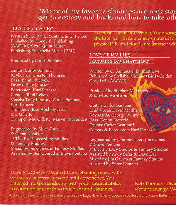 Santana  Supernatural 1999 : Booklet 1